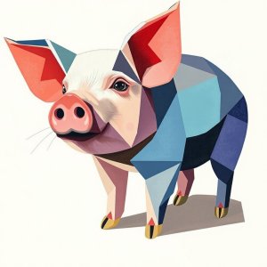 Little Pig AI Illustration by Márta Valentínyi